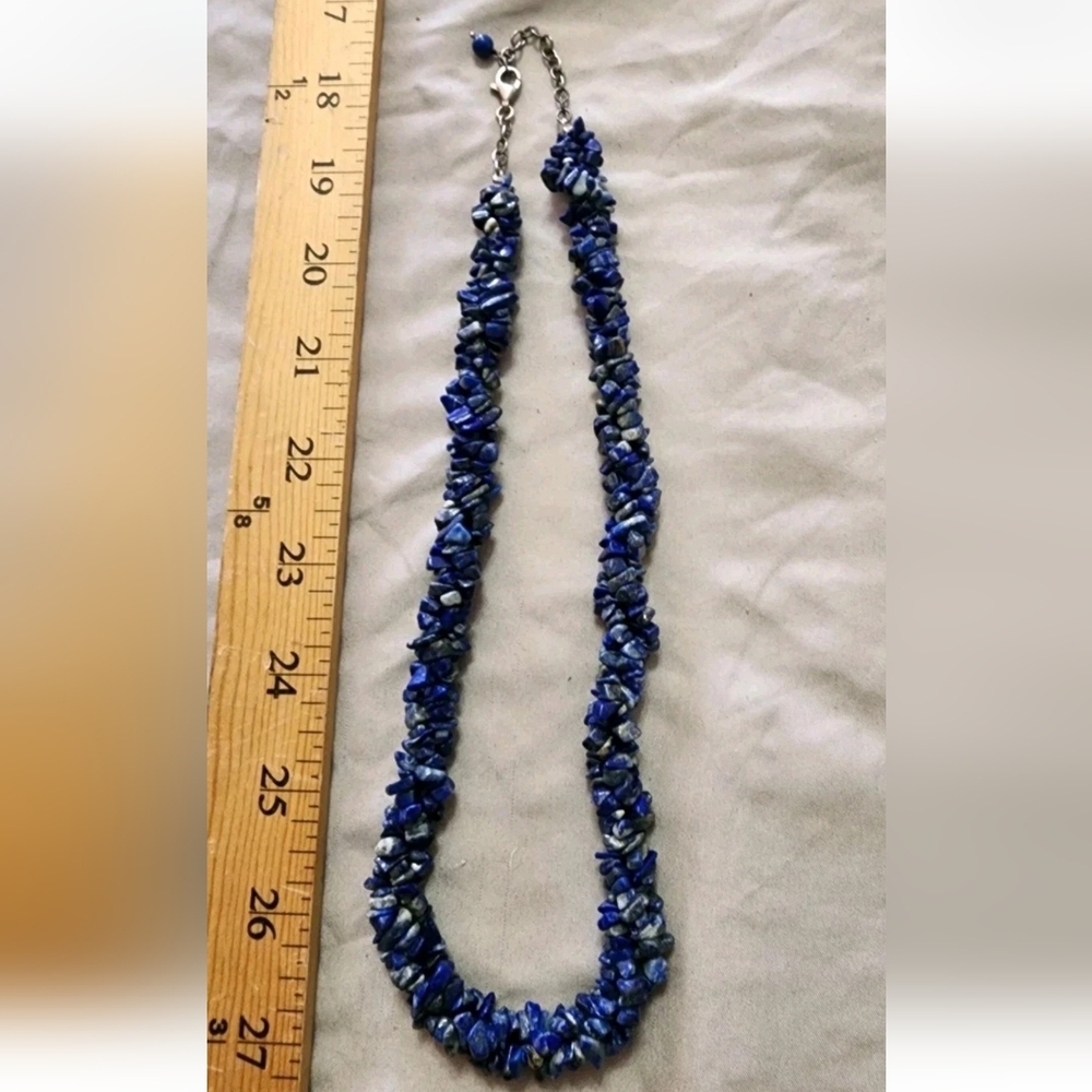 Vintage Lapis Lazuli Chip Flake Bead Necklace Ready2Wear